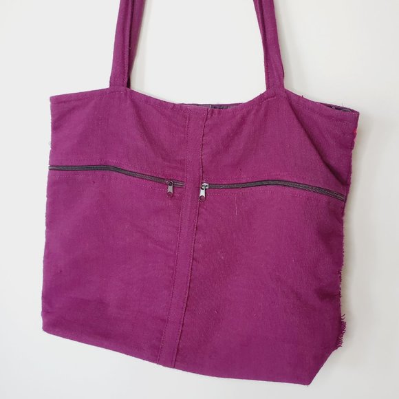 Vintage Bag Embroidered Boho Floral Shoulder Purple - Picture 6 of 11